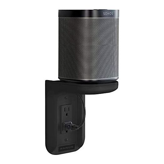 Sanus Outlet Shelf - Holds Any Device Up To 10lbs & Installs In Seconds - Includes Standard & Decora Style Outlet Covers & Integrated Cable Management Channel - Works For Sonos & Smart Home Speakers