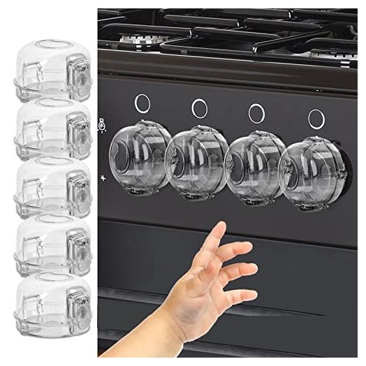 Stove Knob Covers for Child Safety Universal Size Gas Stove Knob Covers with Strong Acrylic Adhesive Baby Proof Oven Knob Covers for Kids Toddler Ranges Knob Covers (2.4 Inner Diameter)