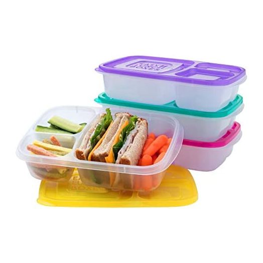 EasyLunchboxes®, Bento Lunch Boxes, Reusable 3-Compartment Food Containers