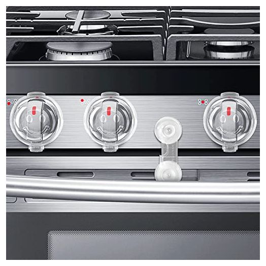 Stove Knob Covers for Child Safety Universal Size Gas Stove Knob Covers with Strong Acrylic Adhesive Baby Proof Oven Knob Covers for Kids Toddler Ranges Knob Covers (Clear)