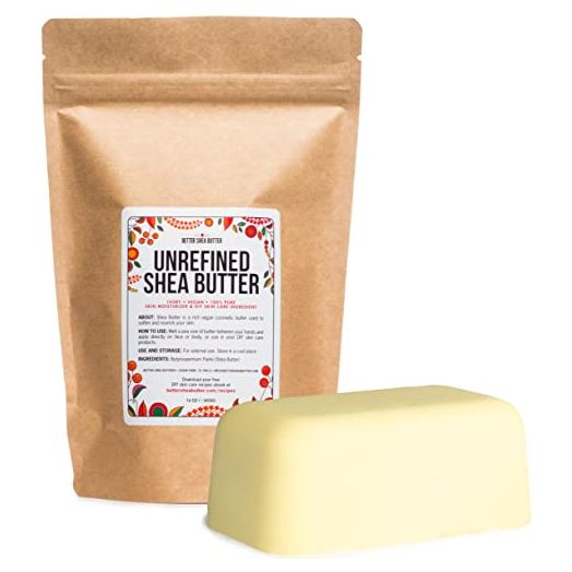 Raw Shea Butter | African, Unrefined, 100% Pure | Skin Moisturizer | For Face, Body, Hair, and for Soap Making Base and DIY Whipped Lotion, Oil and Lip Balm | 1 LB block by Better Shea Butter