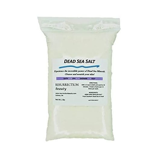 RESURRECTIONbeauty 100% Pure Dead Sea Salt , Bulk Bath Salts for Home Spa & Salt Scrub , Bath & Foot Soak , 2 lb
