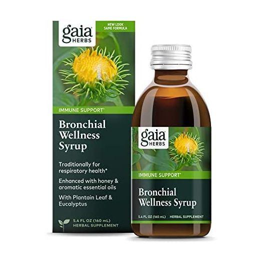 Gaia Herbs Bronchial Wellness Syrup - Immune Support Supplement to Help Maintain Lung Health and Help Provide Comfort for Occasional Sore Throat - 5.4 Fl Oz (Up to 32-Day Supply)