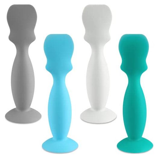 4 Pack Baby Diaper Cream Brush, Diaper Cream Spatula Applicator Silicone Baby Butt Paste Spatula for Babies, Newborn (Blue,Green,Gray,White)