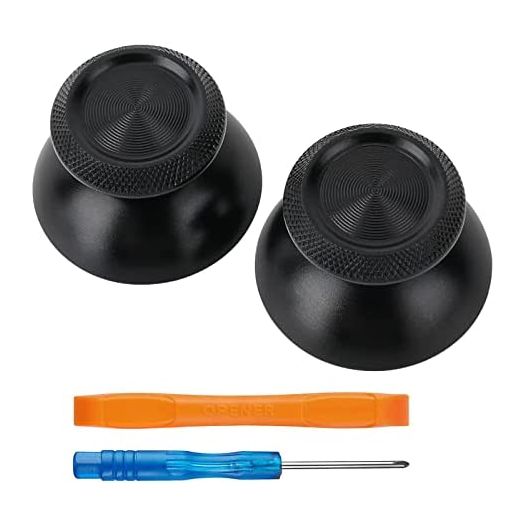 TOMSIN Metal Thumbsticks Replacement Kit for PS5 Controller – Aluminum Joysticks Accessories Compatible with Dualsense Controller (Black)