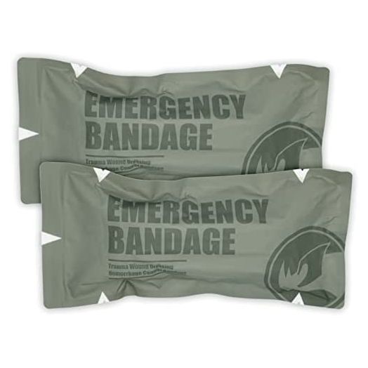 6" Israeli Style Emergency Bandage, Compression Trauma Wound Dressing, Medical Sterile Vacuum Sealed, Combat Tactical First Aid Kit IFAK Supplies, 2 Count