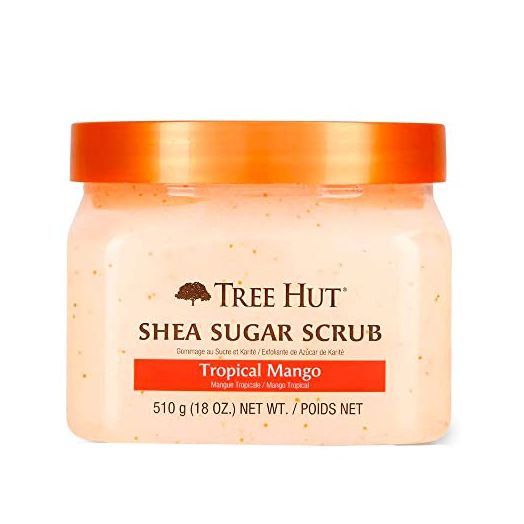 Tree Hut Shea Sugar Scrub Tropical Mango, 18oz, Ultra Hydrating and Exfoliating Scrub for Nourishing Essential Body Care