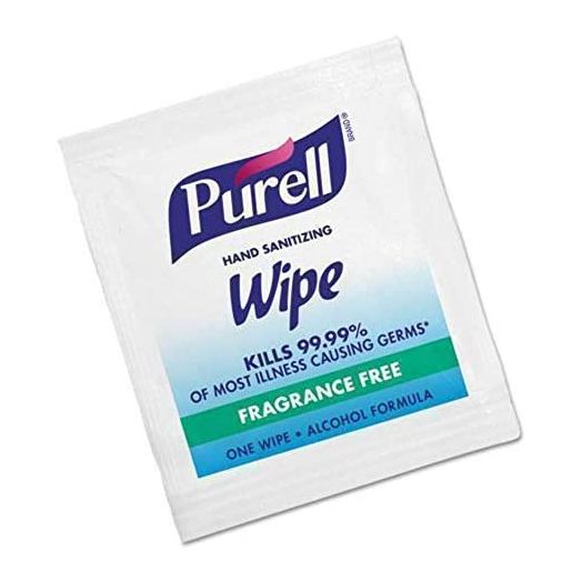 Gojo PURELL Premoistened Sanitizing Hand Wipes, 5 x 7, 100/Box