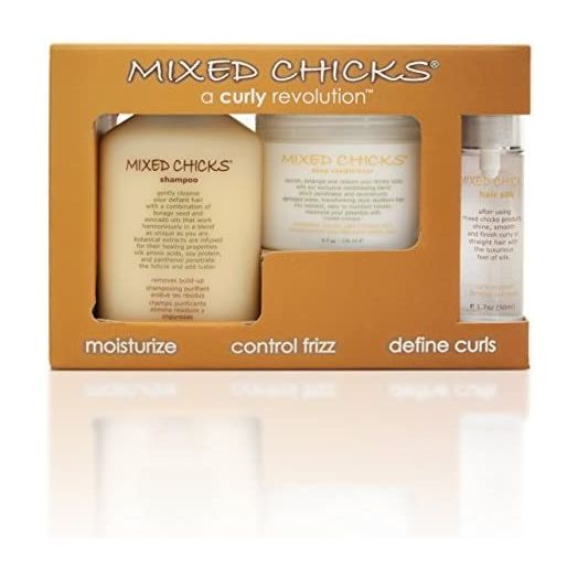 Mixed Chicks Shampoo, Deep Conditioner, Leave-In & Hair Silk (Quad Pack)