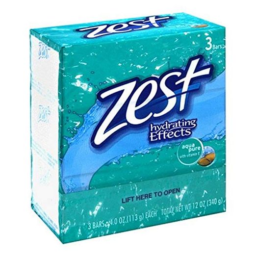 Zest 3 Bar Aqua Pure Soap, 4 oz