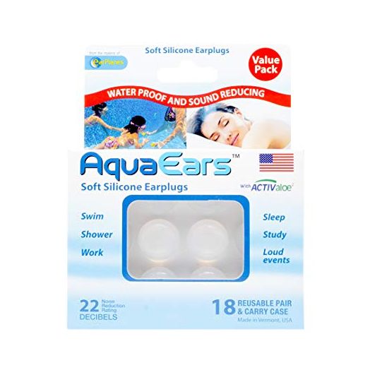 Aqua Ears® Soft Silicone Earplugs 18 Pair