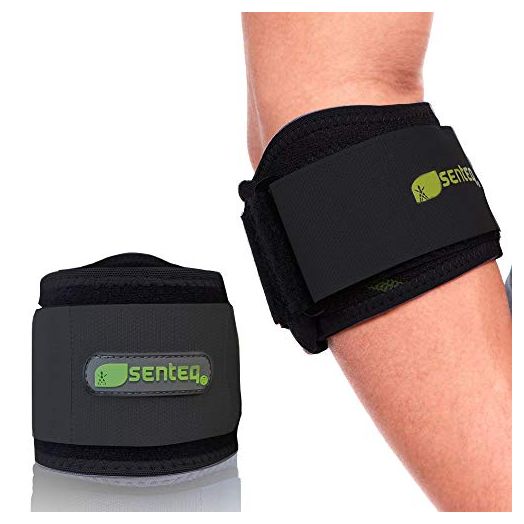 SENTEQ Tennis Elbow Brace for Tendonitis and Tennis Elbow for Men and Women Golfers Forearm Pain Relief Strap Braces Neoprene Wraps BLACK
