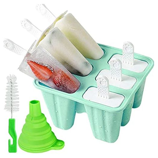 Popsicle Mould, Popsicle Molds 6 Pieces Silicone Ice Pop Molds BPA Free Popsicle Mold Reusable Easy Release
