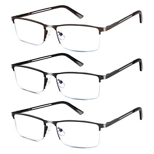 Reading Glasses for Men, 1.5 Blue Light Blocking Reading Glasses Metal Readers