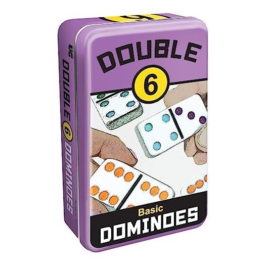 Front Porch Classics | Double 6 Travel Tin Domino Set from, for 1 to 4 Players Ages 6 and up