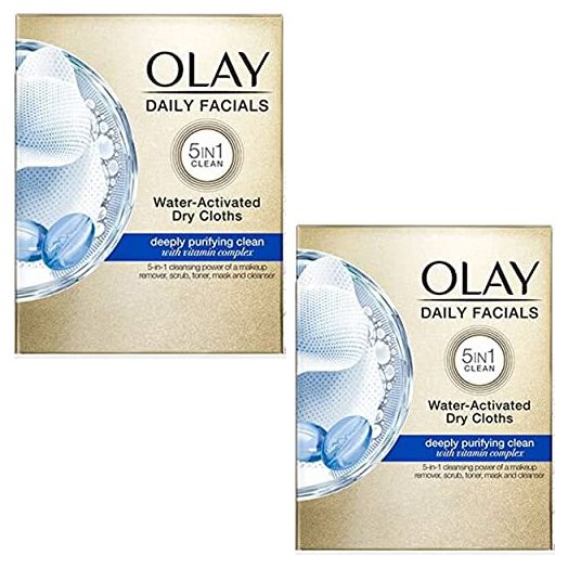 Olay Daily Deeply Clean 4-in-1 Water Activated Cleansing Face Cloths 33ct (Pack of 2)