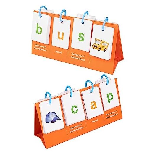 CVC Word Games Classroom Pocket Chart, Sight Words Flash Cards for Kindergarten Learning Activities, Phonics Games Blending Board for Kids Learn to Read