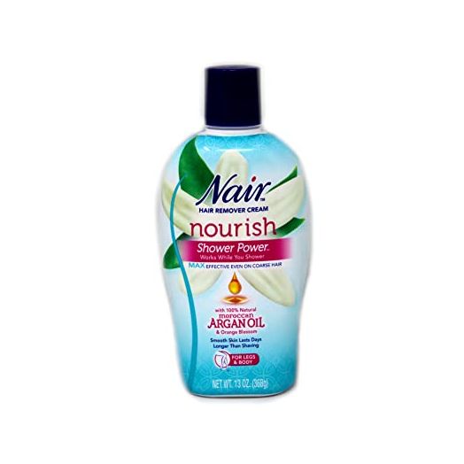 Nair Hair Remover Cream Nourish Shower Power Moroccan Argan Oil, 13 oz.