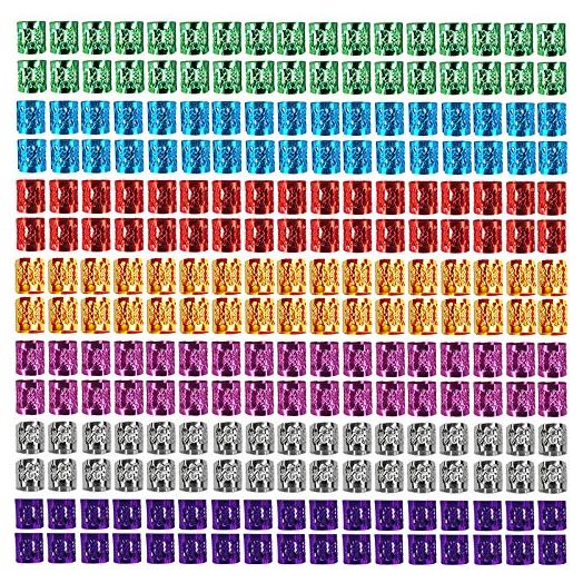 liliyab 350PCS Hair Jewelry for Women Braids, DreadLock Beads Hair Decorations Aluminum Rings Clips Adjustable