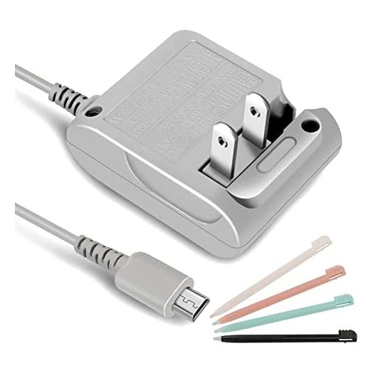 DS Lite Charger Kit,FIOTOK Ds Lite Stylus Pen Replacement for Nintendo DS Lite Systems,AC Adapter Charger Compatible with Nintendo DS Lite Power Adapter Fast Charging Portable Charger (100-240v)