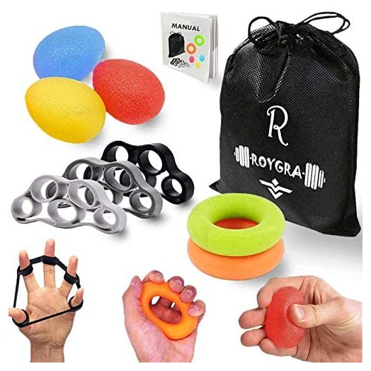 roygra Hand Exerciser, Finger Strengthener, Different Resistance Kit (8 Pack)