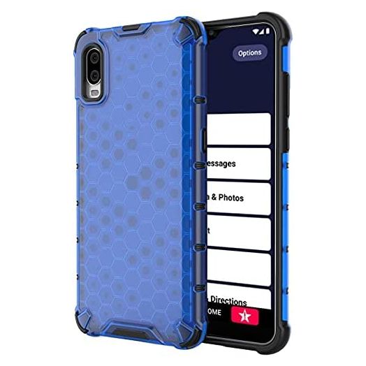 Case for Jitterbug Smart3 Phone, Nakedcellphone [Honeycomb Hybrid Series] Dual-Layer Cover [Anti-Shock] for Jitterbug Smart 3 (2021) for Seniors (aka Lively Smart) - Electric Blue