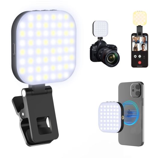 Mini Magnetic Phone Selfie Light Compatible with iPhone Magsafe, Clip on Pocket Light for Tablet Laptop Computer Zoom Video Call TikTok YouTube Video Recording Phone Filming Makeup