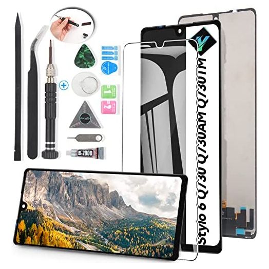 YWLRONG LCD for LG Stylo 6 Q730 Q730AM Q730TM Q730NM Screen Replacement Touch Screen Digitizer Assembly Display Replacement with Tools(Black)