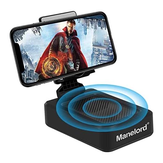 Cell Phone Stand with Wireless Bluetooth Speaker Compatible for iPhone/Samsung/iPad Tablet, Anti-Slip Design Phone Stand with HD Surround Sound Bluetooth Speaker for Home,Office,Outdoor etc.