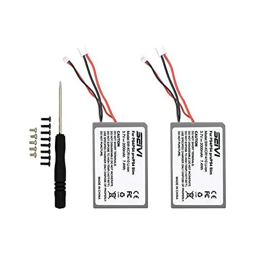 SEIVI [2 Pack] 2000mAh LIP1522 Replacement Battery Compatible with Playstation 4 PS4 Dualshock 4 CUH-ZCT1E CUH-ZCT1H CUH-ZCT1U Wireless Controller (Big and Small Plug)