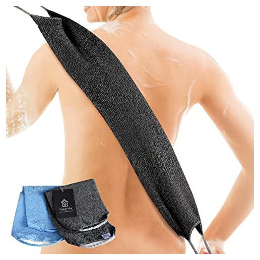 Back Scrubber for Shower Nylon Extended Length Bath Towel Shower Back Washer Exfoliating Washcloth Rear Scrub Japanese Stretchable Pull Strap Wash Cloth Exfoliating Scrub Washcloth 2 Pack by CasaVida