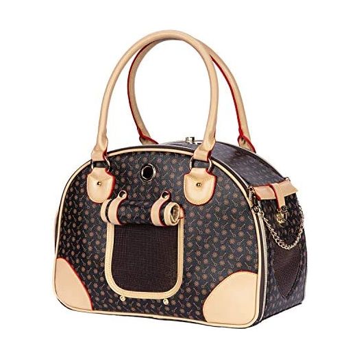 Adriene's Choice Luxury Pet Carrier, Puppy Small Dog Carrier, Cat Carrier Bag, Waterproof Premium PU Leather Carrying Handbag for Outdoor Travel Walking Hiking Shopping