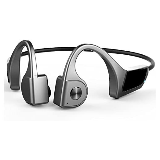 SLuB Bone Conduction Headphones,Bluetooth 5.0 Open-Ear Wireless Earphones,High Sound Quality,Ultra-Lightweight,Waterproof and Sweatproof Sports Headset(Silver)