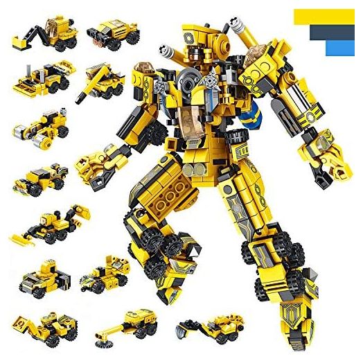 Robot STEM Building Toys for 6 Year Old Boys, 573 pcs Construction Toy Engineering Building Bricks Construction Vehicles Kit Best Gift for Kids Age 6 7 8 9 10 11 Year Old 1