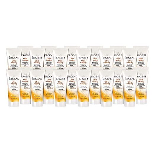 Jergens Ultra Healing Dry Skin Moisturizer, Travel Size Body and Hand Lotion, for Extra Dry Skin, Use After Washing Hands, HYDRALUCENCE blend, Vitamins C, E, B5, 1 Fl Oz (Pack of 24)