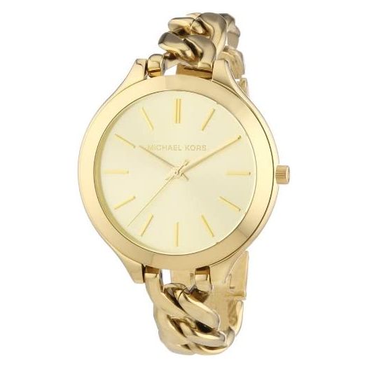Michael Kors Slim Runway Champagne Dial Gold-Tone Ladies Watch MK3222