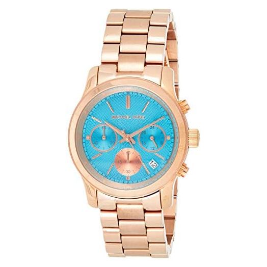 Michael Kors Women's Runway Watch, Rose Gold/Blue, One Size