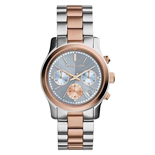 Michael Kors Women's Runway Watch, Silver/Rose Gold/Chambray, One Size