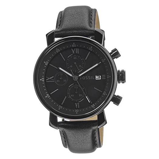 Fossil Rhett Chronograph Black Leather Watch BQ1703