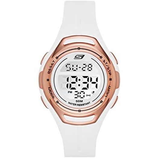 Skechers Women's Quartz Metal and Silicone Sports Digital Watch