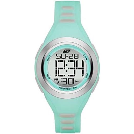 Skechers Women's Tennyson Quartz Metal and Silicone Sports Digital Watch