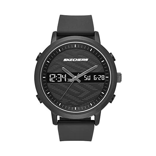 Skechers Men's Lawndale Quartz Metal and Silicone Analog Digital Watch