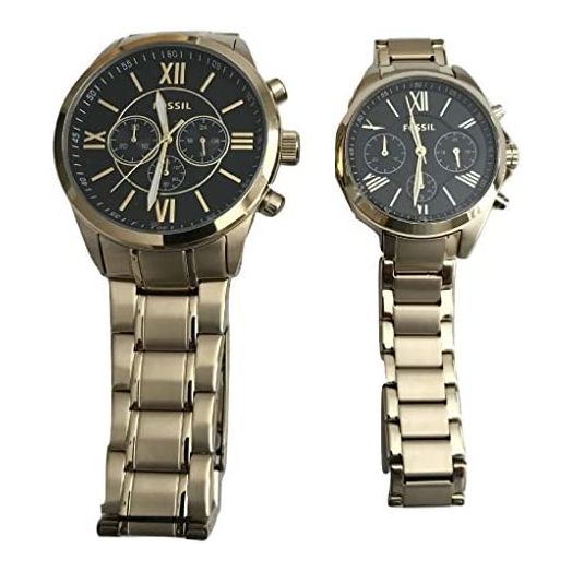 Fossil BQ2400SET His and Her Chronograph Stainless Gold