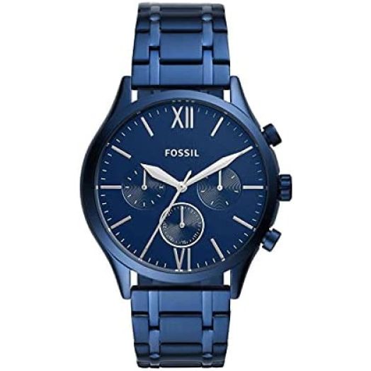 Fossil Fenmore Midsize Multifunction Navy Stainless Steel Watch BQ2403
