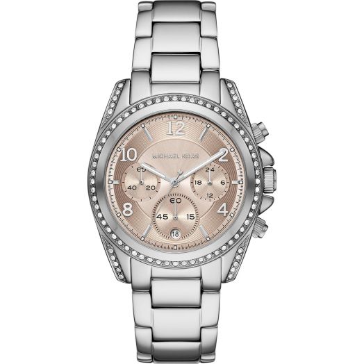 Michael Kors Blair Chronograph Stainless Steel Watch with Glitz Accents