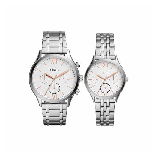 His and Her Fenmore Multifunction Stainless Steel Watch Gift Set