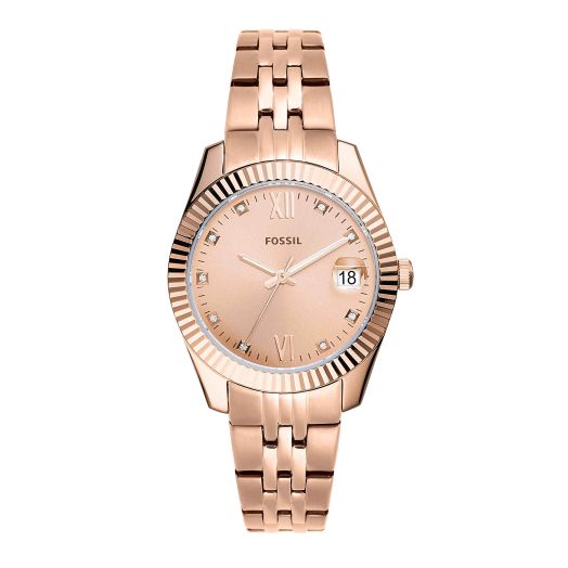 Fossil Women's Scarlette Mini Quartz Stainless Steel Three-Hand Watch, Color: Rose Gold (Model: ES4898)