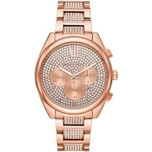 Michael Kors Women's Janelle Chronograph Rose Gold-Tone Stainless Steel Watch MK7178