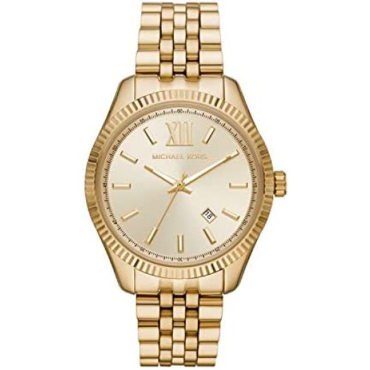 Michael Kors Lexington Three-Hand Date Gold-Tone Stainless Steel Watch (Model: MK8857)