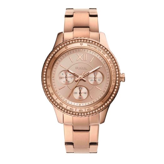 Fossil Stella Women's Watch with Stainless Steel or Leather Band and Crystal-Accents